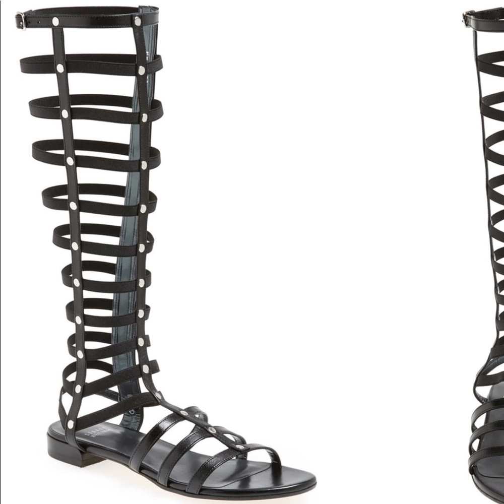 Stewart Weitzman Gladiator Black Sandals